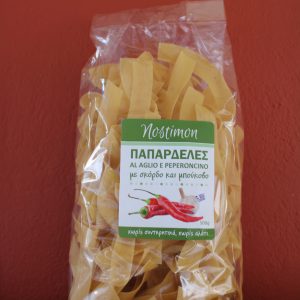 ΠΑΠΑΡΔΕΛΕΣ AL AGLIO E PEPEROCINO  ΜΕ ΣΚΟΡΔΟ ΚΑΙ ΜΠΟΥΚΟΒΟ